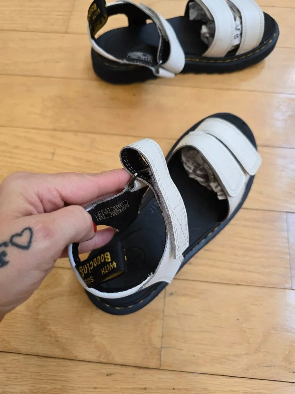 Dr Martens | Klaire J white hydro leather strappy platform sandals | KIDS 3